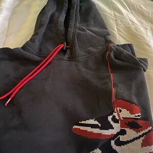 Black Hoodie with Red Accents